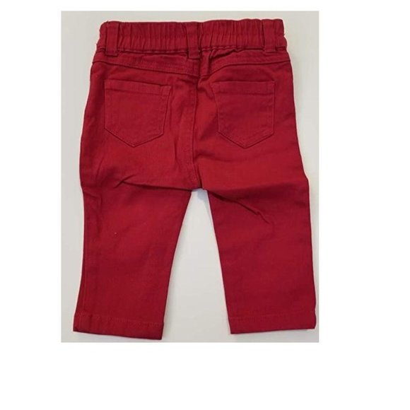 Twill Maroon Cranberry Pink Skinny Pants LH7229 - Picture 2 of 4